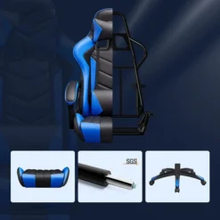 Songmics Gaming-Stuhl RCG026B01, Mit Fußstütze, Schwarz / Blau, Kunstleder, Kopfstütze, Bis 150 Kg -Songmics Verkaufsgeschäft f5b32dd8f13bce817ff6e5b7da9ab7921a6bde83 gaming stuhl songmics rcg026b01 mit fussstuetze