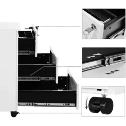 Songmics Rollcontainer OFC63WT, Metall, Weiß, Mit 3 Schüben, Abschließbar -Songmics Verkaufsgeschäft f5c32b56fd61b8e4b8f08fa62f7898315e5ddc26 rollcontainer songmics ofc63wt metall weiss
