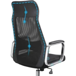 Songmics Bürostuhl OBN33BK, Schwarz, Kunstleder / Netz, Kopfstütze, Bis 140 Kg -Songmics Verkaufsgeschäft f69726cfb2298998784f65573f337f5ed99b5da8 buerostuhl songmics obn33bk