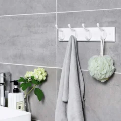 Songmics Wandgarderobe LHR23WT, Holz, 40 X 7cm, Mit 4 Haken, Weiß -Songmics Verkaufsgeschäft f8b048c43107410acb9250dffcd31633be674d72 wandgarderobe songmics lhr23wt holz