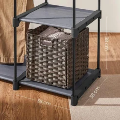 Songmics Stoffschrank RYG024G02, Grau, Offen, 112 X 165 X 43cm, Mit Kleiderstangen -Songmics Verkaufsgeschäft fc23d0026d7f956cdac95c269fcd812206f762a5 stoffschrank songmics ryg024g02 grau offen